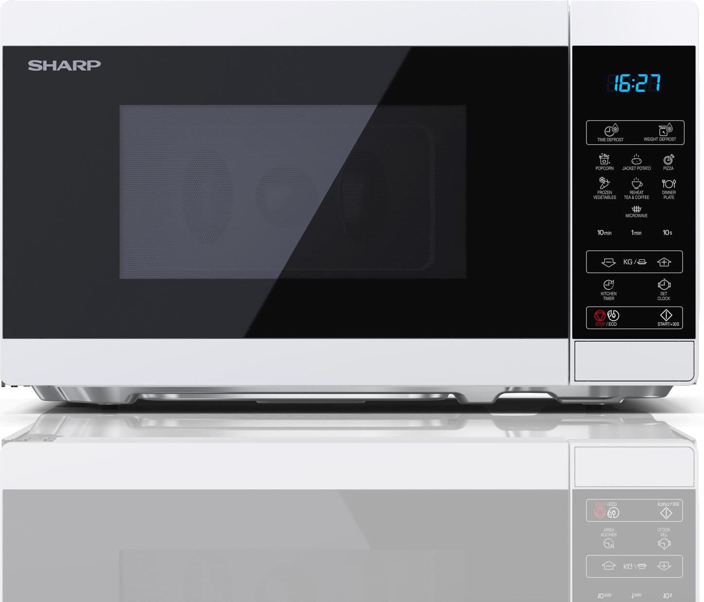 Sharp YC-MS02EW magnetron, 20 liter, 800 watt, touchscreen bediening, wit