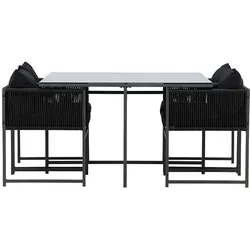 Ebuy24 Noto Gartenset 1 Esstisch, 2 Stühle schwarz.