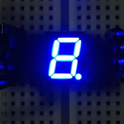 7-Segment-Anzeige, 10mm, gemeinsame Kathode, 60mcd, blau