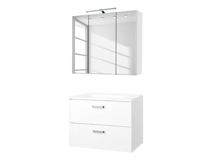 home24 Badkamerset 2-delig 70cm wit/hoogglans wit/wit