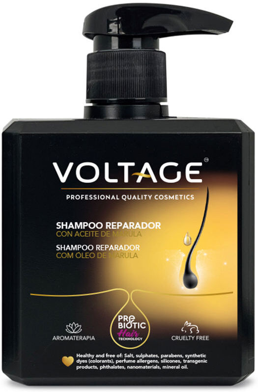 Voltage Cosmetics Prebiotic Hair Technology champú reparador con aceite de marula 500 ml