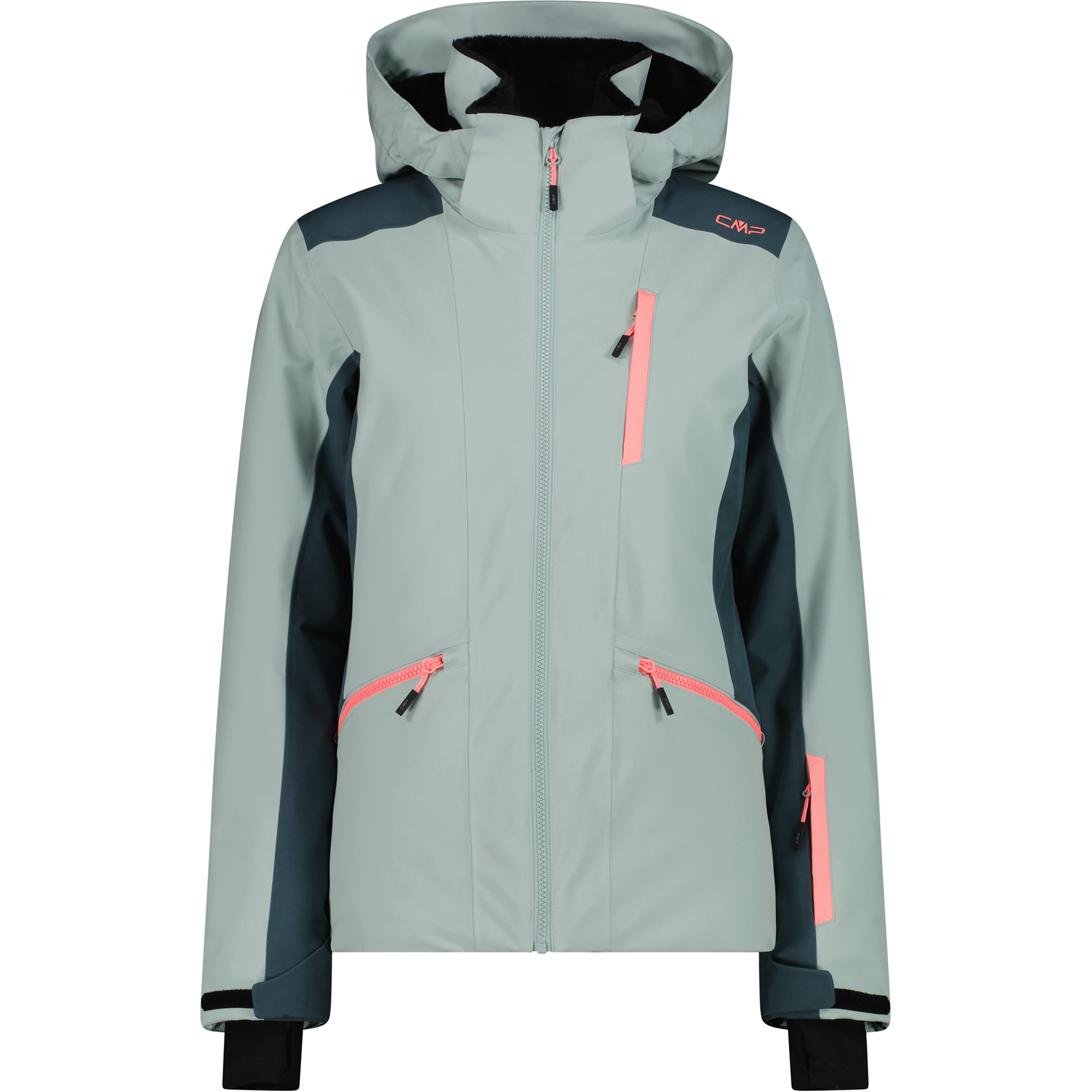 CMP Zip Damen Isolationsjacke grau Größe XXS Freeride | Skifahren Isolierend Wasserabweisend