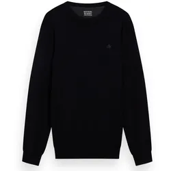 SCOTCH&SODA Herren Pullover - Core, Viskose Pullover, einfarbig Schwarz / S