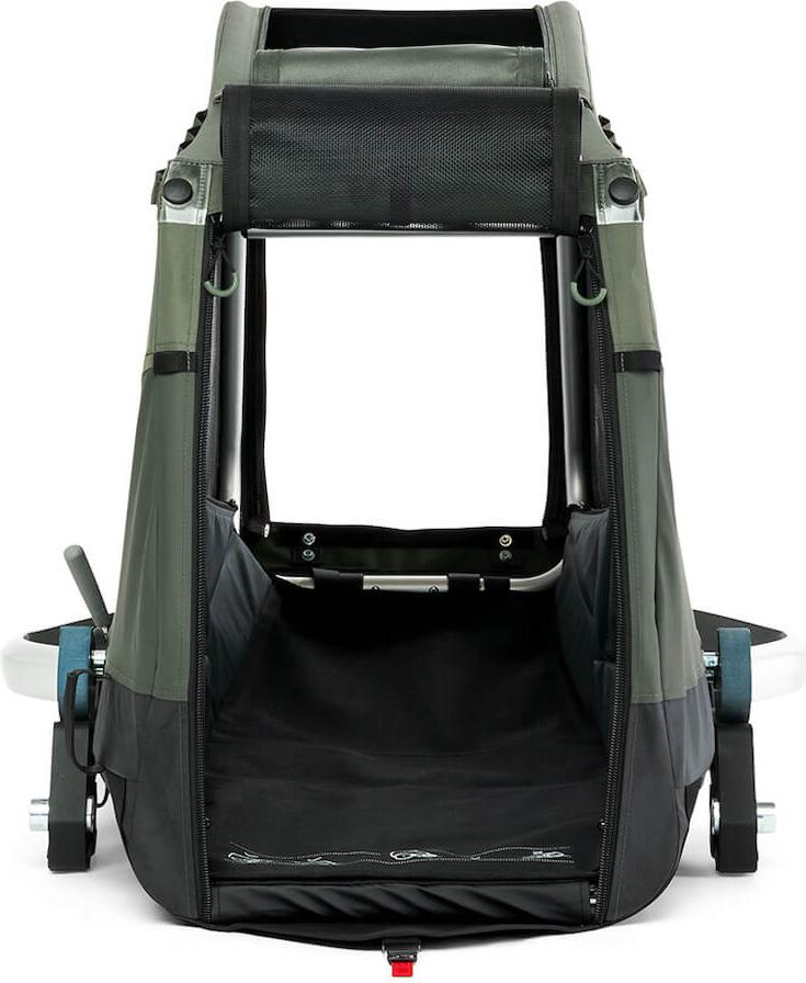 Croozer Dog Enna Happy Walk inkl. Regenverdeck, Packfach, Buggy-Set, Farbe:Moss Green