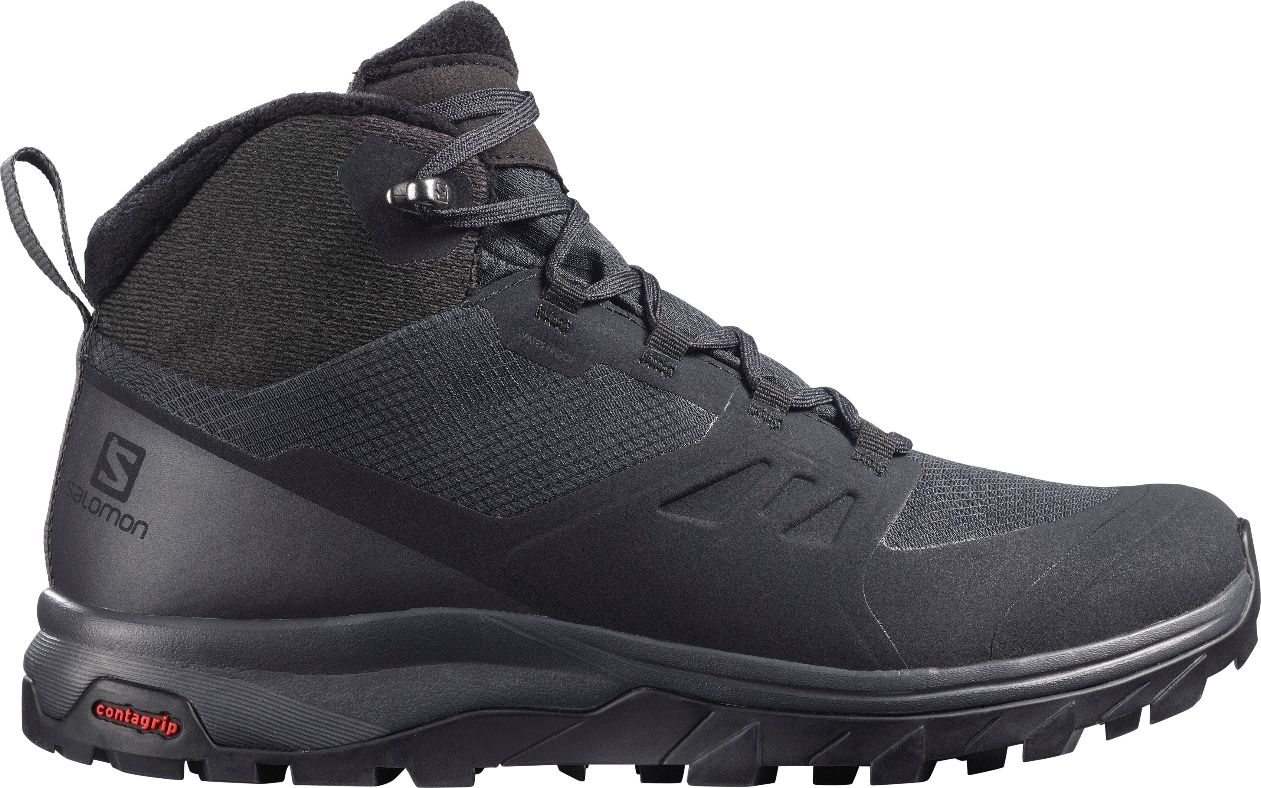 Wanderschuh SALOMON "OUTsnap CSWP W", Damen, Gr. 41, schwarz, Synthetik, Textil, Schuhe Wanderschuh, wasserdichte, wärmende Winterschuhe schwarz 41
