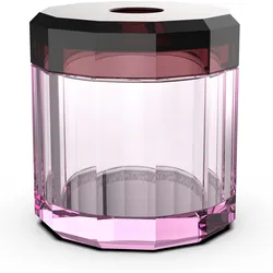 Kristall Taschentuchhalter rosa mit bordeauxrotem Deckel