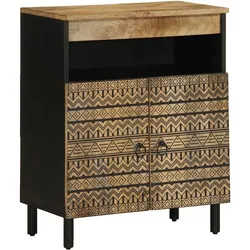 vidaXL Sideboard 60x33,5x75 cm Raues Mangoholz