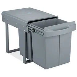 Relaxdays Einbaumülleimer 2x 20l grau Grau