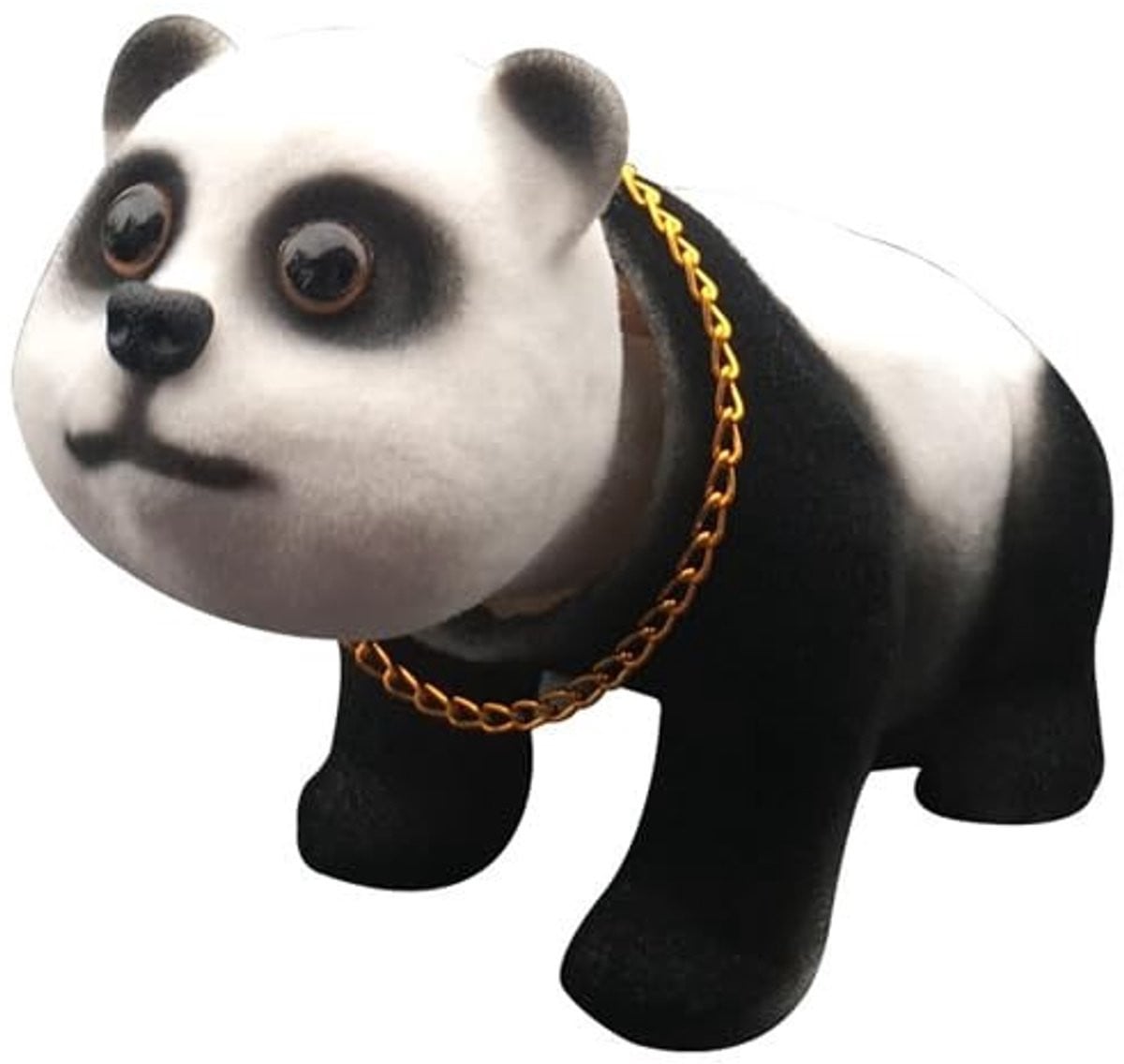 Dailygoods Bobblehead Panda - Hars Dashboard Poppetje voor Auto Interieur en Kantoor Decoratie - B/D/H: 16 x 9 x 11 cm