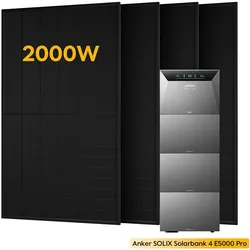 Anker SOLIX Solarbank 4 E5000 Pro, mit 4 x 500 Bifaziale Solarmodule, by Powerness - 20kWh / ohne Zubehör / Standardversand