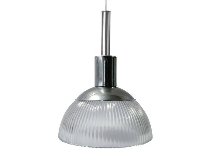 Suspension métal cable demi-boule chromé D20cm