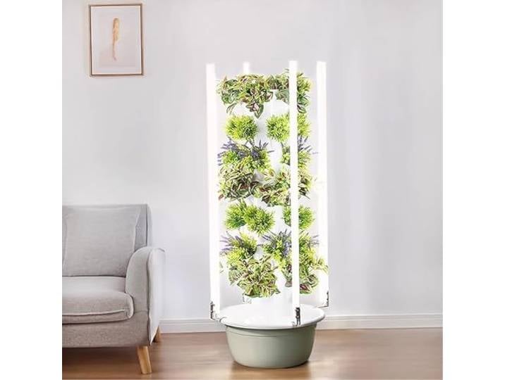 JYHHGDS Hydroponisches Anbausystem, Hydroponischer Turm, Hydroponisches Keimungsset, Indoor-Vertikalturm-System-Kit für grünes Gemüse und Obst, für Kräuter, Obst und Gemüse, 7 Schichten