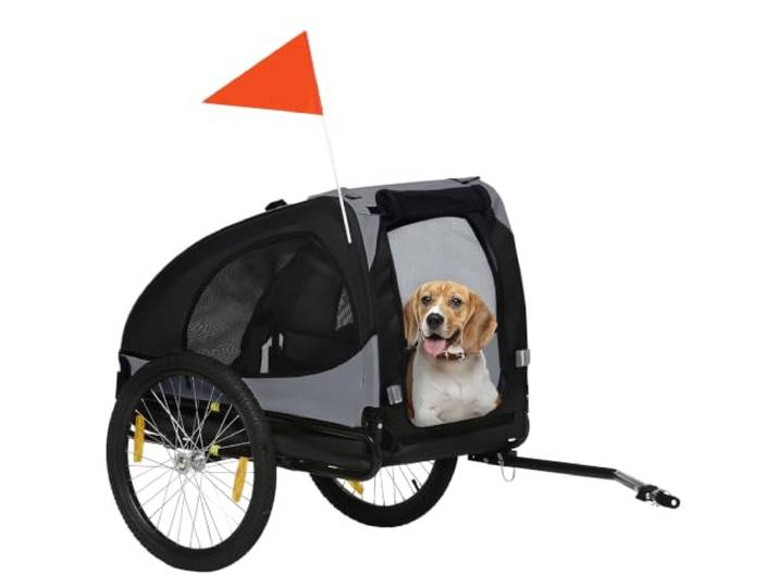 PawHut opvouwbare hondenfietskar tot 30 kg zwart