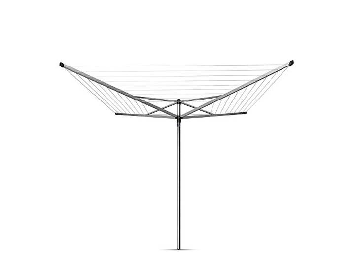 Brabantia - Topspinner Wäschespinne - Regenschirm'-System - UV-beständige Wäscheleine, 50 m - Reibungsloses Drehungen - Kein Durchhängen - Auch für Kleiderbügel - Metallic Grey - ø 295 m
