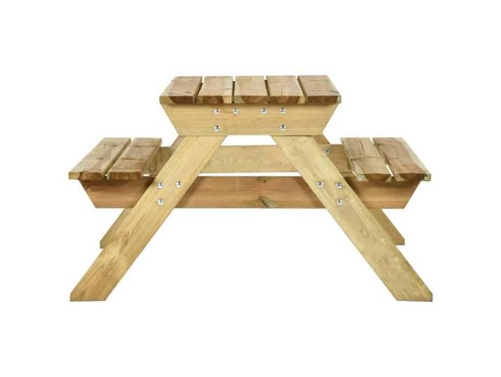 Lisa-Boutique Table de pique-nique et bancs 110x123x73cm Bois de pin imprégné 84399