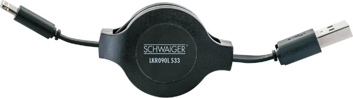 Schwaiger USB-naar-iOS-kabel, 90 cm, zwart