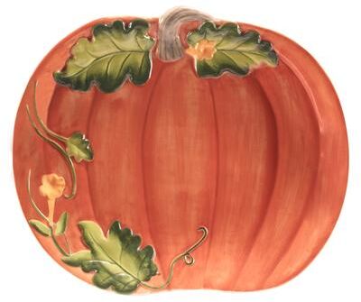"Certified International Harvest Morning Pumpkin Platter, 13.75"" x 11.5"" - 13.75"" x 11.5"""