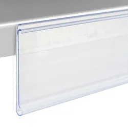 100 Scannerschiene DBR, selbstklebend, mit Griffkante zum Kleben (Schaumklebeband) | 18 mm | transparent | 100 mm, PVC