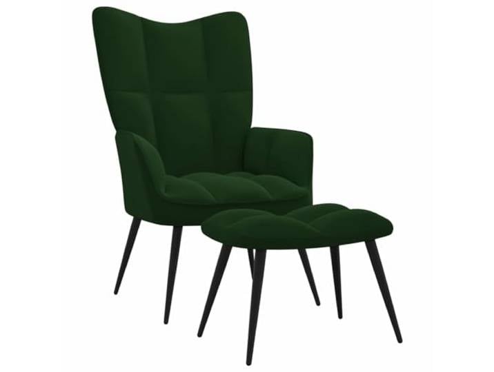 Brokky Relaxsessel mit Hocker Relax Sessel Relaxsessel Wohnzimmer Sessel Mit Hocker Sessel Wohnzimmer Dunkelgrün Samt