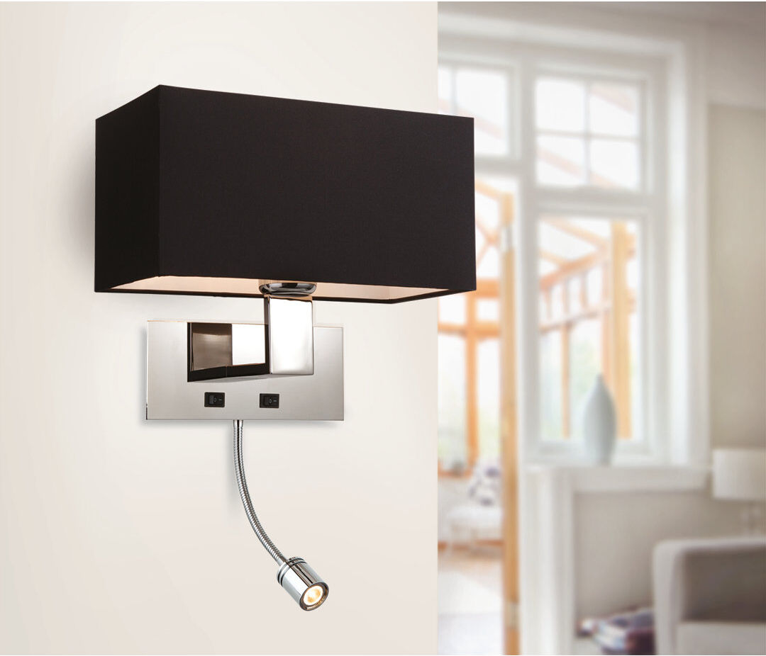 Firstlight Prince Armed Sconce Black 47cm H X 27.5cm W X 16.5cm D