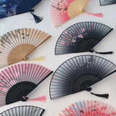 Inspired Living Retro Japanese Folding Fan Elegant Japanese Folding Fan For Women, Dance & Home Decor double Disc