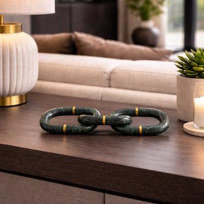 Sagebrook Home Modern Marble Chain Link Decorative Object