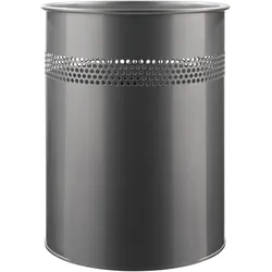 Papierkorb Metall silber