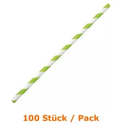 Strohhalme NatureStar BIO Papier grün-weiß 100 Stück 100 % biologisch abbaubar, Packabgabe