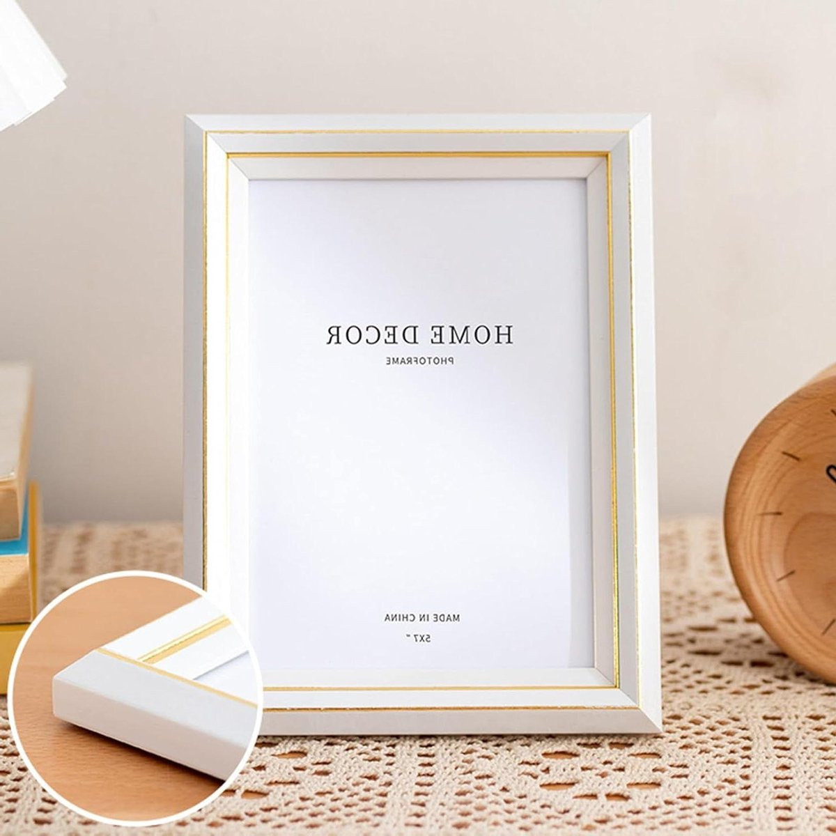 Fotolijst Rechthoekig Wit Hout - Certificaatframe voor Familiefoto's - 15 x 20 cm