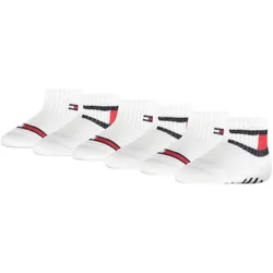 TOMMY HILFIGER Baby Unisex Socken, 6 Pack - FLAG SOCK ECOM, 3 Paar als Stoppersocken Weiß / 19-22