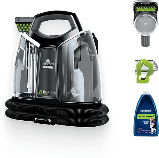 Aspirador de tapicerías - Bissell SpotClean Pet Plus, 330 W, Depósitos agua limpia y sucia gran capacidad, Negro
