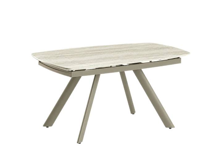 Table extensible céramique effet travertin 140-210 cm