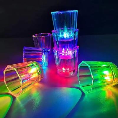 Youfap Market Flashing LED Plastic Drink Cup, Colorful Home Bar Beverage Mug For Parties, Whisky And Cocktail Mugs 24pcs