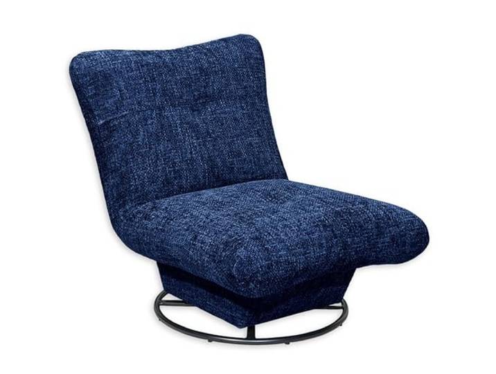 Stella Trading Maranello Sessel Wohnzimmer, Dunkelblau - Bequemer Fernsehsessel Relaxsessel drehbar - 96 x 75 x 93 cm (B/H/T)