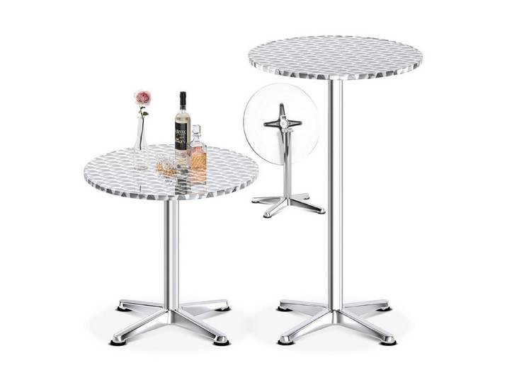 LuxusKollektion Stehtisch 3-in-1 Stehtisch 60cm Edelstahl höhenverstellbar (1-St)