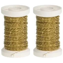 Bouillon-Effektdraht, gold, 2 Spulen à 50 m