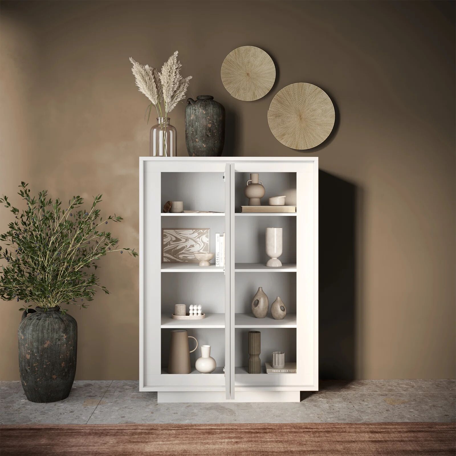 garneroarredamenti Madia alta 106x171h cm 2 ante bianco opaco Deluxe