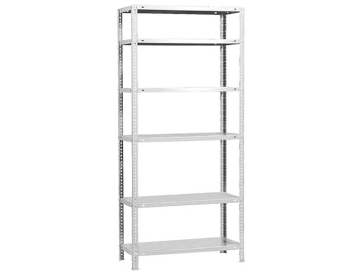 Simonrack Schwerlastregal, Lagerregal, 200x80x30 Metallregal, Kellerregal, Biegestelle 100 kg, 6 Fachböden, Weiss - Comfort