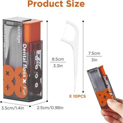 Uplift Picks Automatic Pop Up Dental Floss Dispenser For Portable Oral Care orange