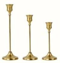 Uplift Treasures Vintage Metal Tabletop Candle Holder Set gold