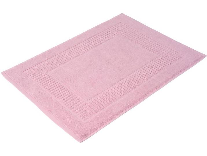Badematte GÖZZE BIO Frottier Gr. 3, rosa (altrosa), H:7mm, Baumwolle (Bio-Baumwolle), Badematten, Badematte, Badvorleger, Frottier-Qualität, mit Bordüre