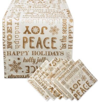 DII Holiday Kitchen Tabletop Set (Includes Napkin Set and Table Runner)