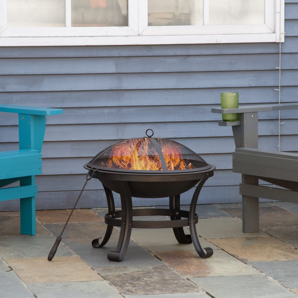 Outsunny Brasero exterior 55x55x50 cm negro