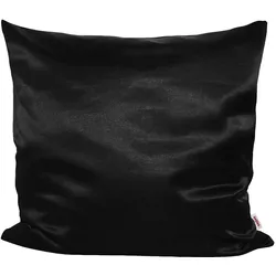 KISSENBEZUG Glanz Satin schwarz 80/80 cm