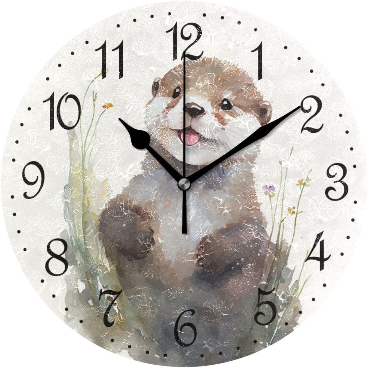 Solidchoice Otter Wandklok - Decoratieve en Stille Wandklok voor Volwassenen