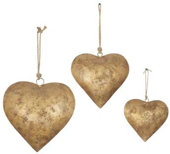 Set Of 3 Gold Metal Rustic Windchime by Quinn Living in Gold