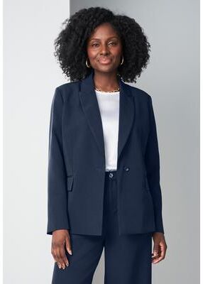 Plus Size Women's Bi-Stretch Shaped Blazer by Jessica London in Navy (Size 12 W)