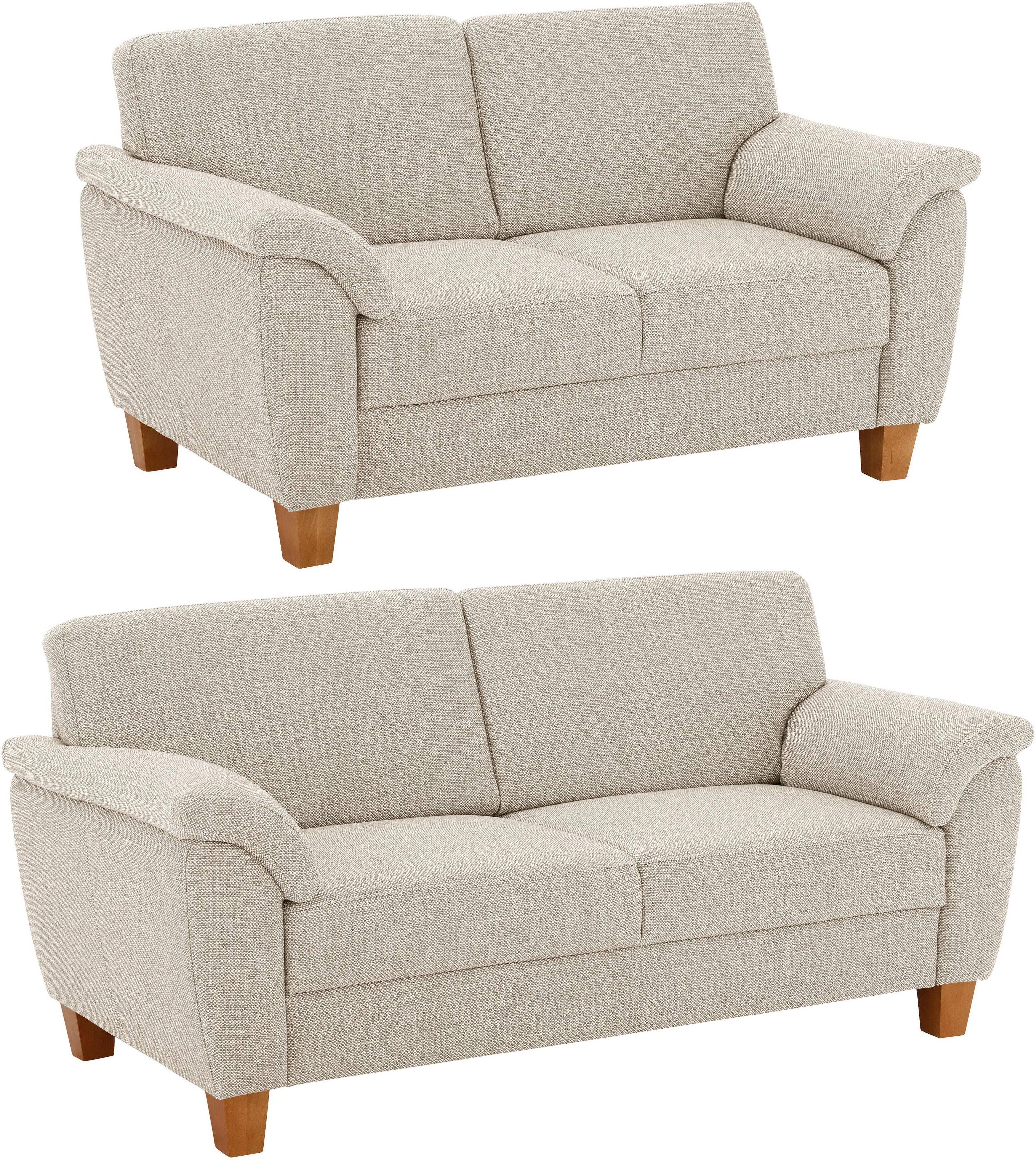 Polstergarnitur GOODPRODUCT "Texel", beige (natur), Struktur, Sitzmöbel-Sets, Polstergarnitur, als Set, mit Federkern und Kontrastnaht natur Struktur