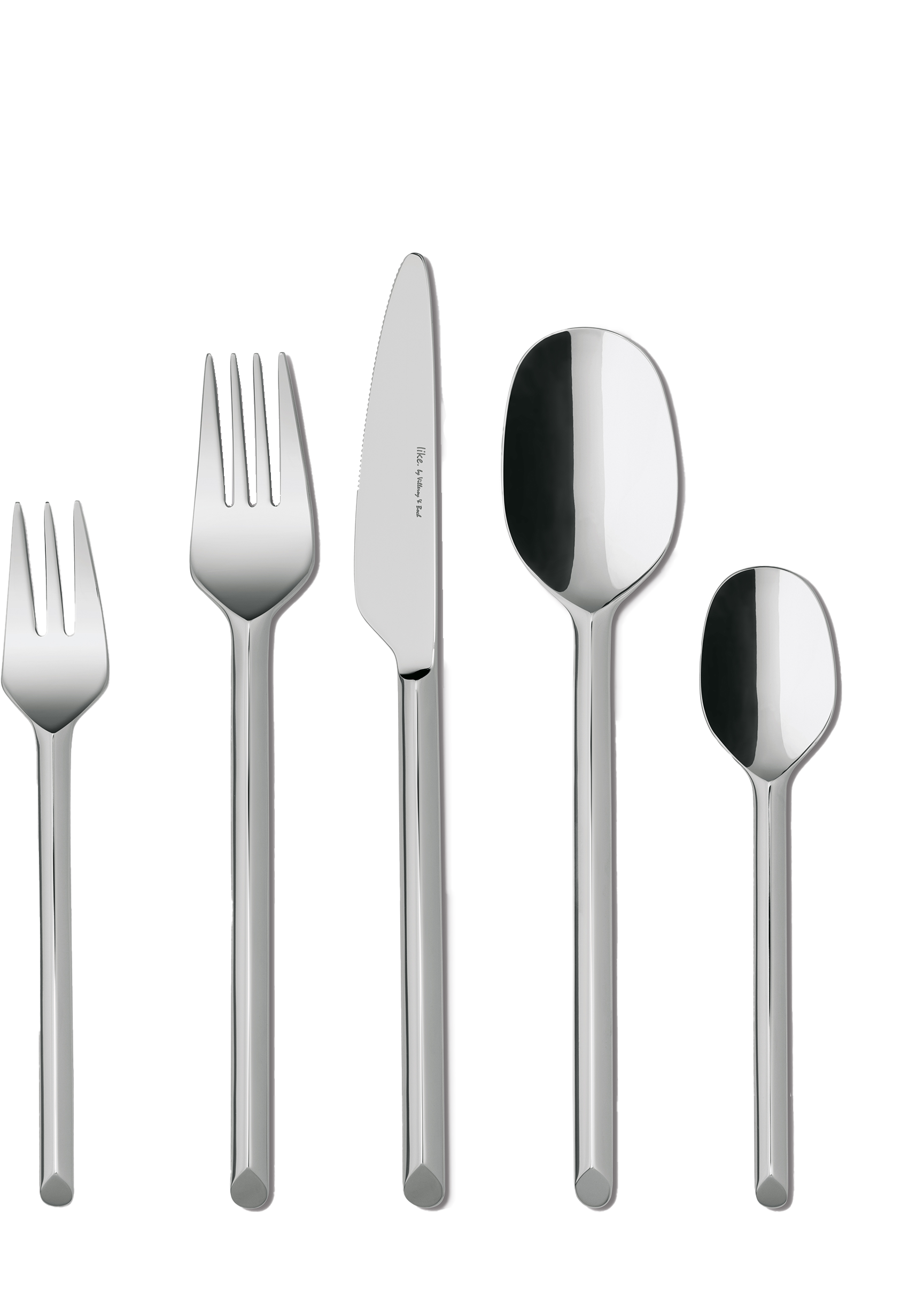 Besteck-Set "Like Besteckset", silber (silberfarben), 20, Edelstahl 18/10, LIKE. BY VILLEROY & BOCH, Essbesteck-Sets, Besteck-Set, Rostfreier und spülmaschinenfester Edelstahl silberfarben 20