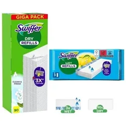 Swiffer Wet & Dry Bodenreinigungstücher 90 trocken + 3 nass, Reinigungsutensil